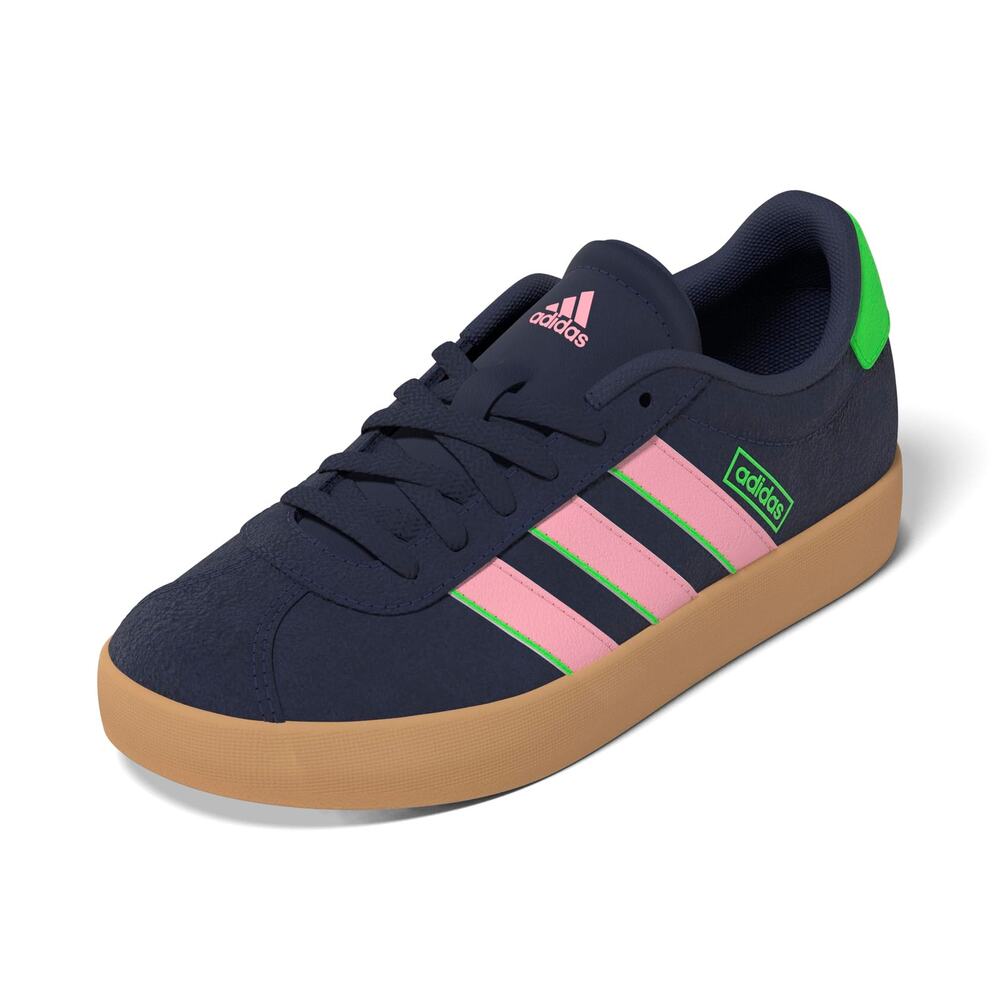 NWT  Adidas Unisex-Kid's VL Court 3.0, Dark Blue/Pink Spark/Solar Green, 13